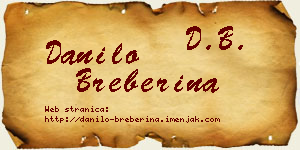 Danilo Breberina vizit kartica